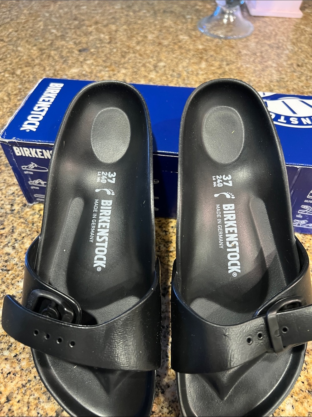 Birkenstock Black Madrid EVA Slide Sandals with Buckle